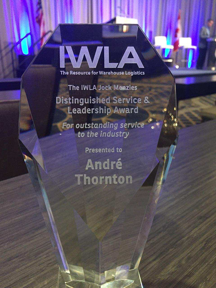 Andre Thornton received the IWLA Jock Menzies Distinguished Service & Leadership Award