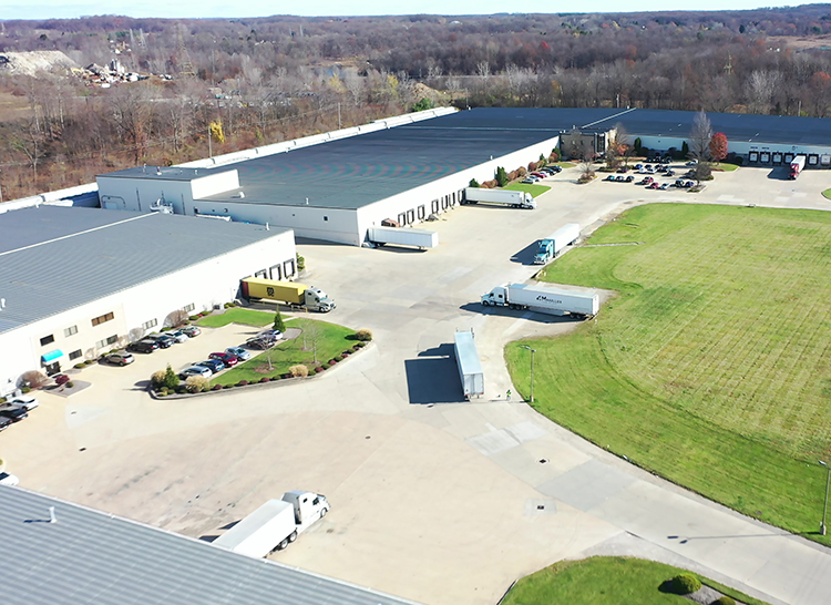 This aerial view shows part of ASW Global's headquarters in Mogadore, Ohio.