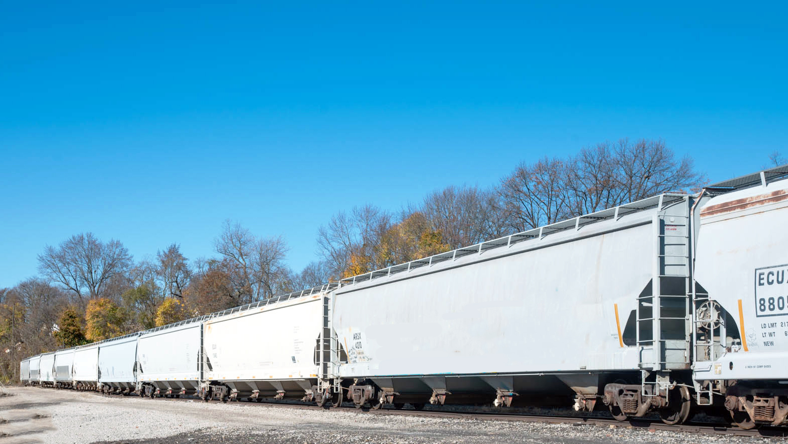 These hopper cars are used to support ASW's polymer (resin) bulk transloading services.