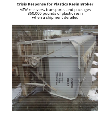 ASW provides crises response services to plastics resin broker