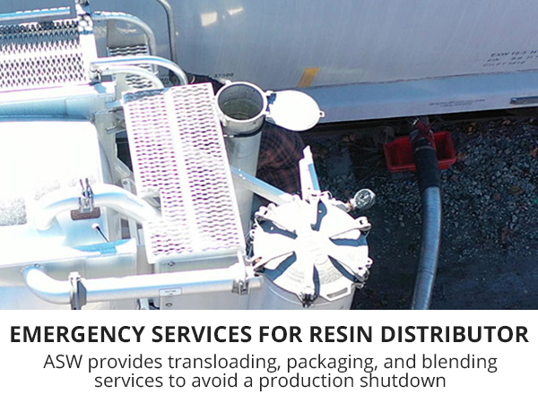 ASW provides emergency services for a resin distributor.