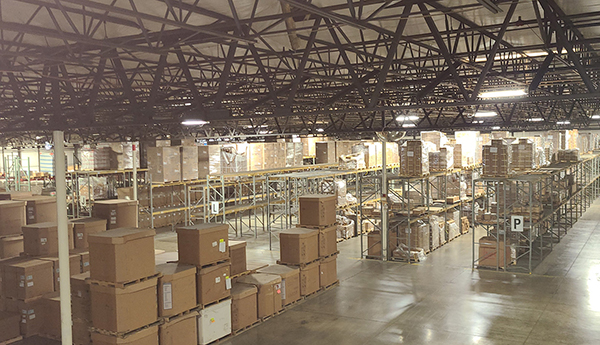 Empty warehouse racks for emergency warehousing purposes