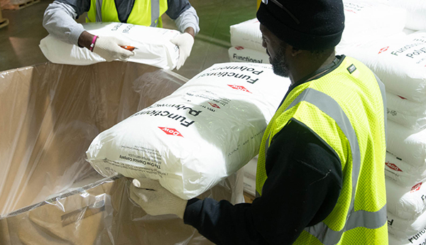 ASW polymer re-packaging to bulk
