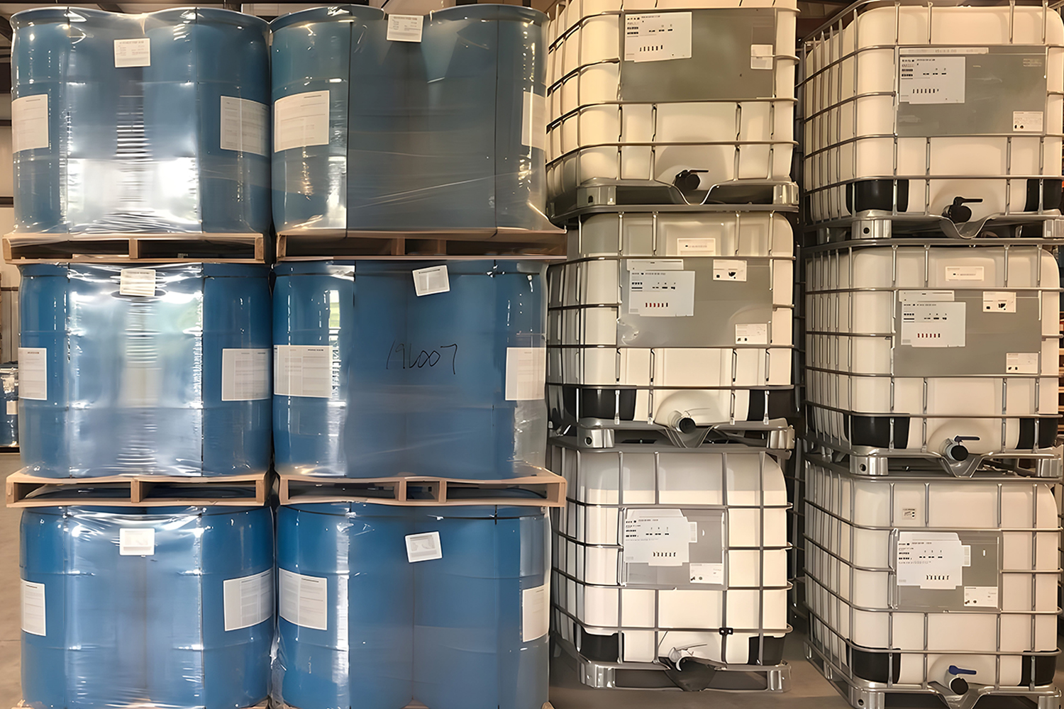 ASW chemical handling includes warehousing of IBC totes and blue drums