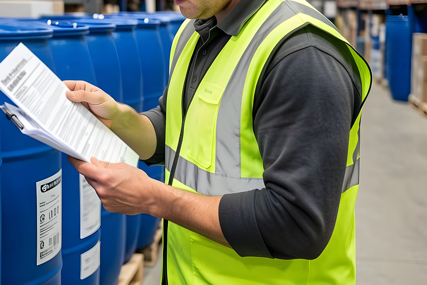Associate checking chemical documentation