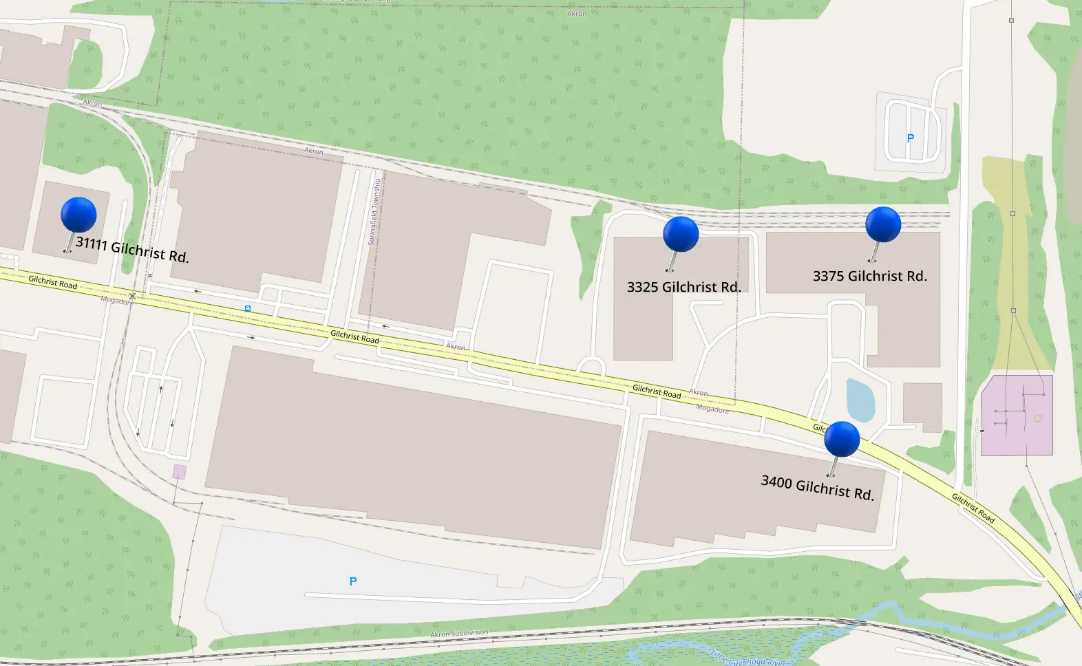 ASW Ohio Mogadore and Akron warehouse locations