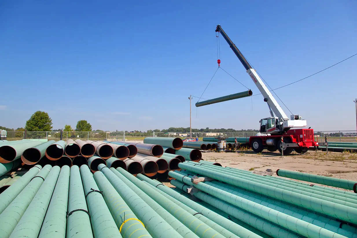 Located in Akron, OH, ASW's pipe yard stores pipes for utility companies