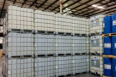 ASW chemical handling includes warehousing of IBC totes and blue drums