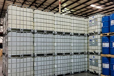 ASW chemical handling includes warehousing of IBC totes and blue drums