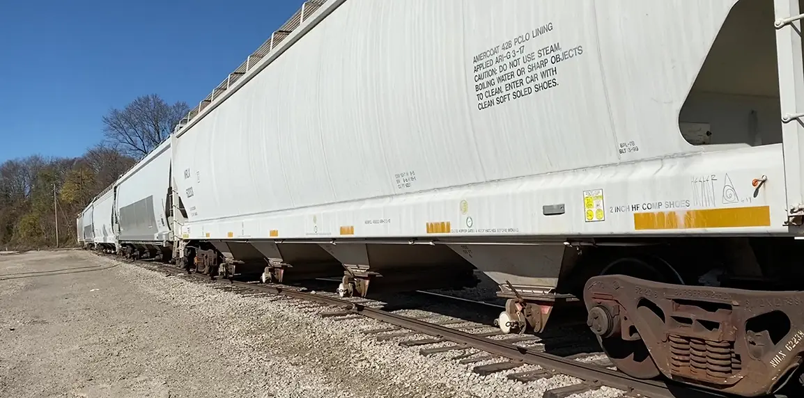 hopper cars on rail, part of ASW polymer services