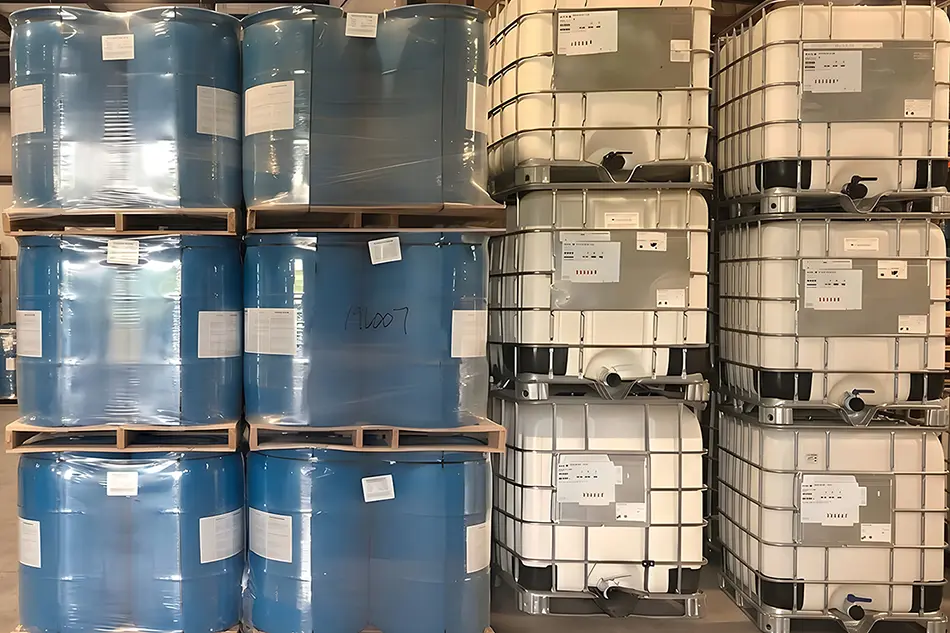 ASW chemical handling includes warehousing of IBC totes and blue drums