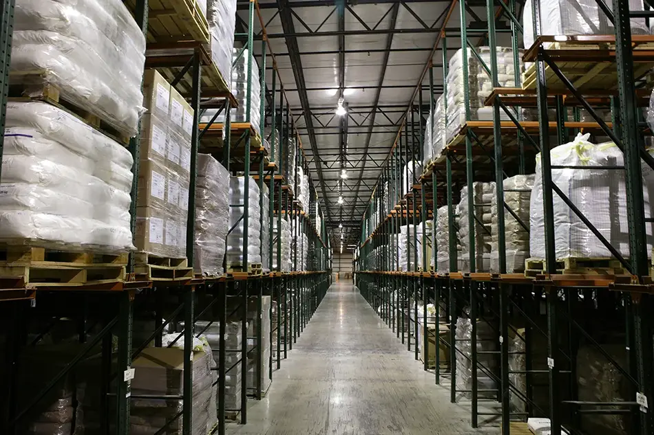 ASW warehousing racks with product in Northeast Ohio
